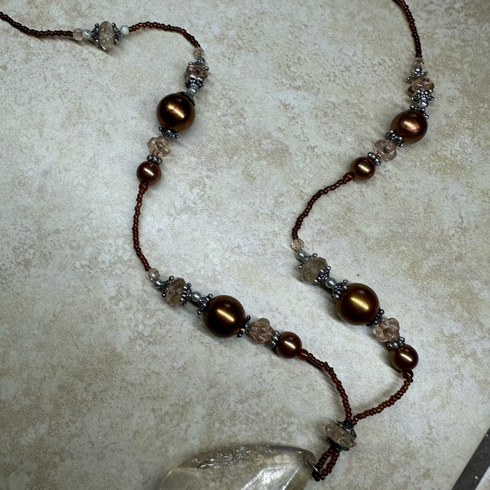 Elegant Brown Beaded Necklace